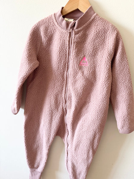 Bonds Fuzzy Sherpa Zip Romper • 18-24 months