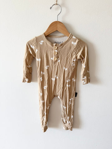 Belan.j Brown Leaves Bamboo Romper • 6-12 months