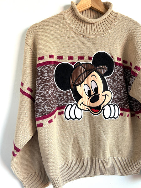 NEW Vintage Mickey for Kids Wool/Acrylic Rollneck Knit Sweater • 9-11 years (140)