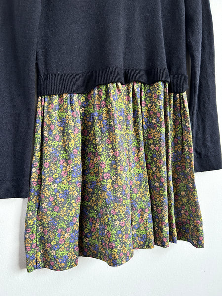 Bonpoint Wool Top Floral Skirt "Tayra" Dress • 7-8 years