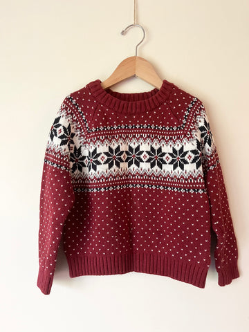 Old Navy Thick Red Knit Sweater • 5-6 years