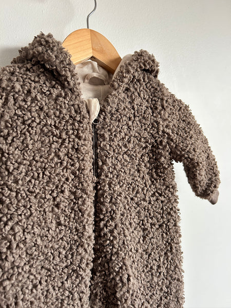 Noppies Fuzzy Bear Bunting Suit • 3-6 months