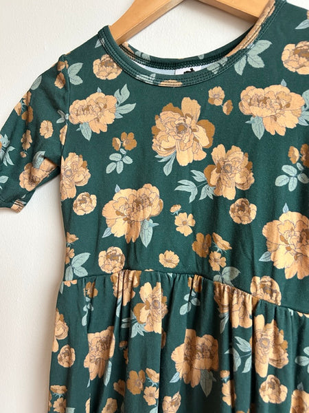Little and Lively Green Peony Dress • 5-6 years