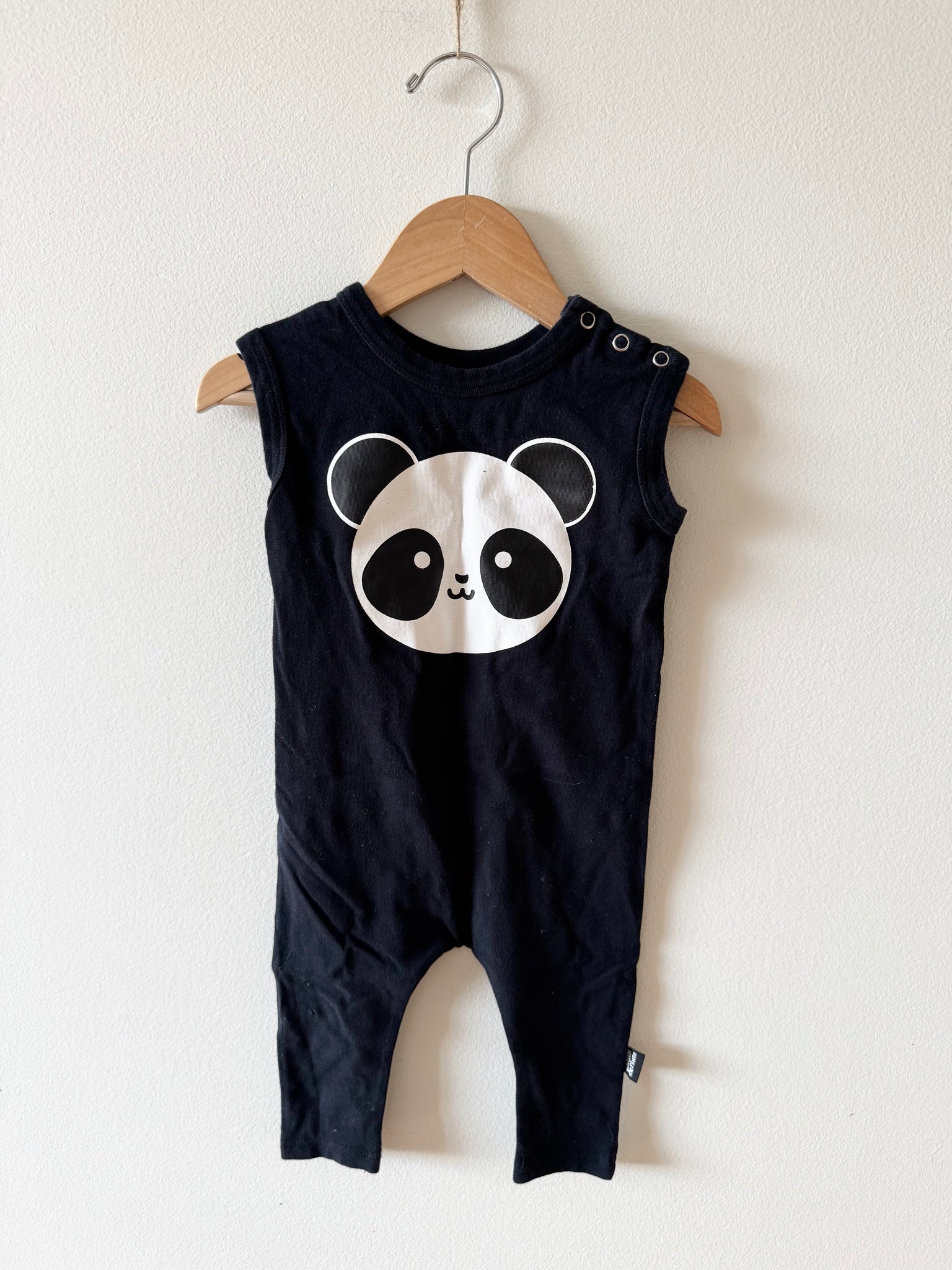 Whistle and Flute Panda Sleeveless Romper • 12-14 months