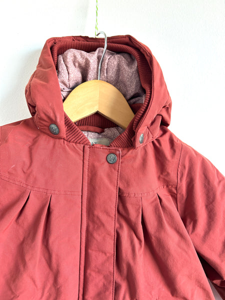 Wheat Maroon and Floral Lined Jacket • 18 months