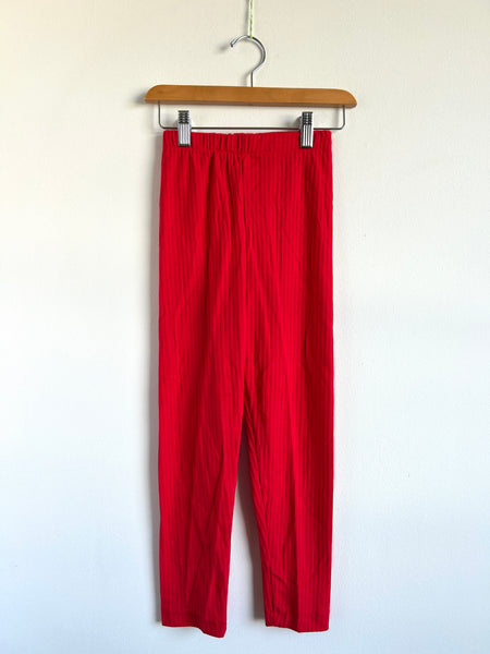 Vintage Milton Red Ribbed Poly/Cotton Leggings • 7 years