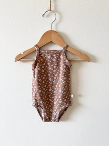 Jax and Lennon Brown Floral Tank Onesie • Newborn