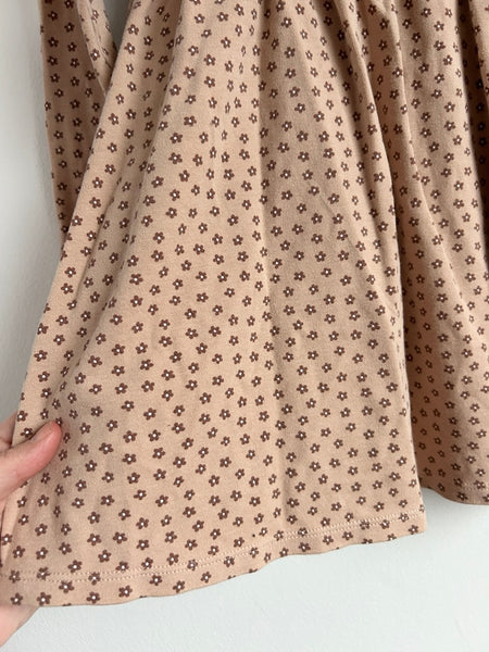 Quincy Mae Brown Tiny Floral Long Sleeve Dress • 3-4 years