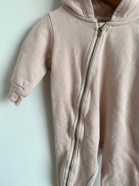Mini Mioche Hooded Biker Romper Blush Pink • 6-12 months