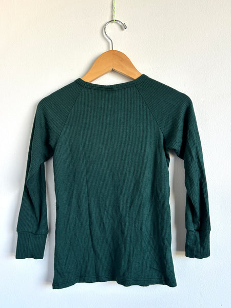 Beau and Arrow Green Ribbed Long Sleeve • 6-7 years