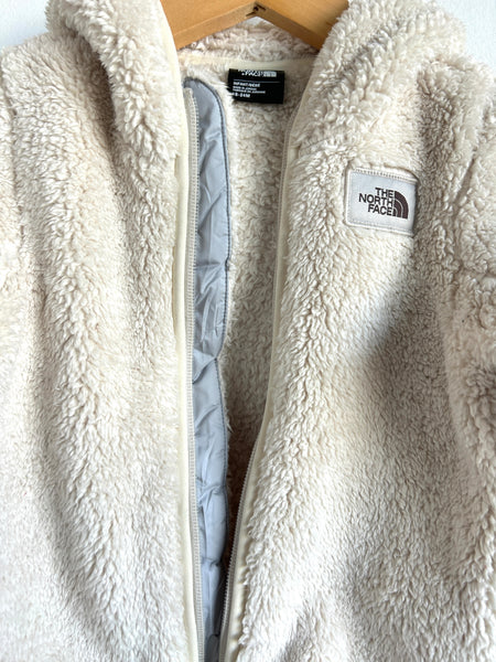 NEW The North Face White Fuzzy Ear Hooded Zip Up "Campshire" • 18-24 months