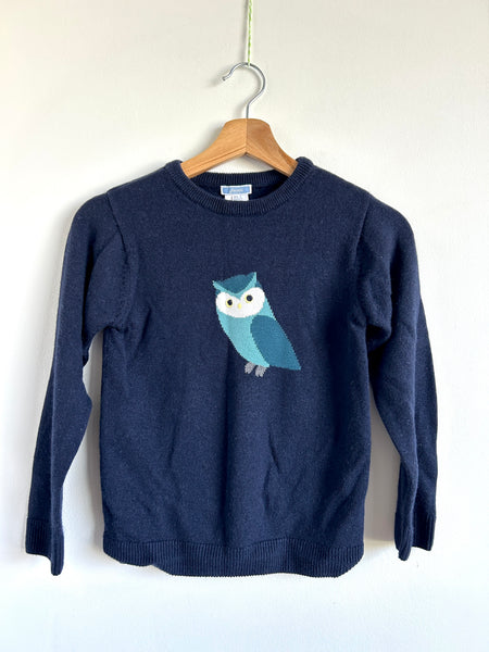 Jacadi Owl Wool Blend Blue Sweater • 8-10 years (140cm)