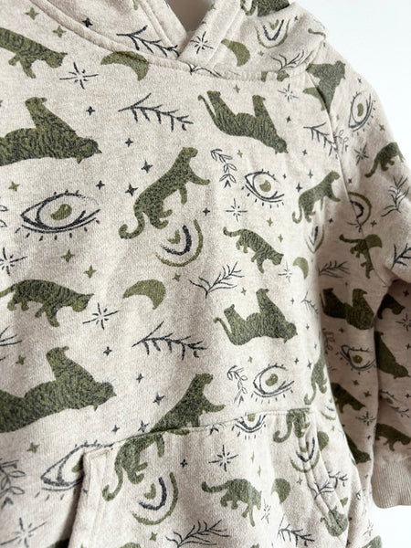 Little Rowe Green and Cream Patterned Hoodie • 5 years