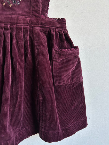 Jamie Kay Purple Corduroy Pinafore Jumper Dress • 1-3 years