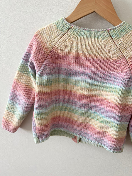 Next Knit Cotton Rainbow Cardigan • 4-5 years