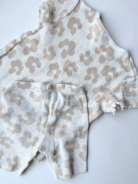Zara 2pc Leopard White Shorts Set • 18 months - 3 years