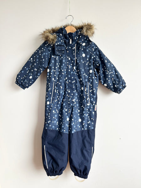 NEW Reima Blue and White with Faux Fur on Hood Snowsuit • 4 years (104cm)
