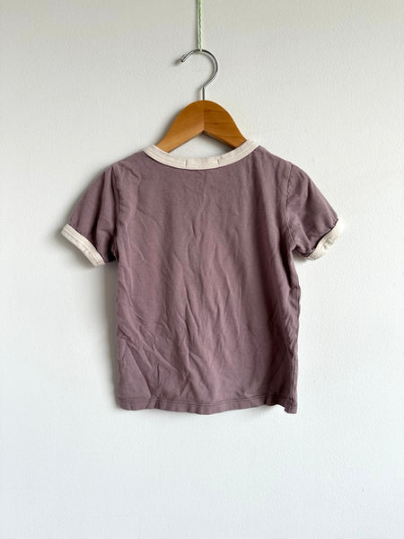 Petits Vilains Purple Ringer T-Shirt with White Collar • 2-3 years
