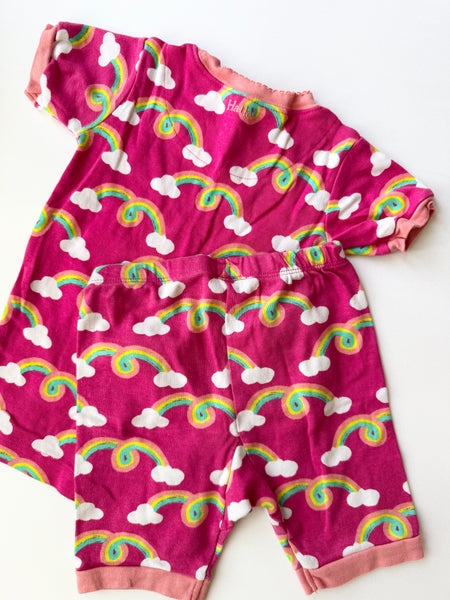 Hatley 2pc Shorty Pink Rainbow Jammies • 5-6 years