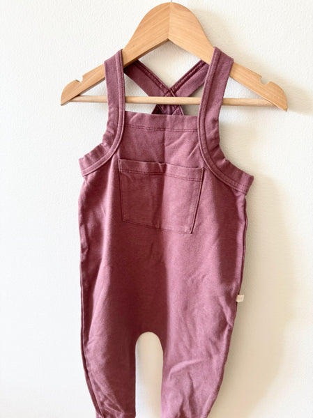 Jax and Lennon Brown Romper Overalls • 12-18 months