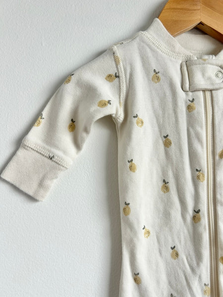 Quincy Mae Lemons Long Sleeve Romper • 0-3 months