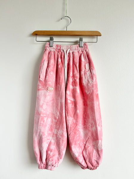 Pink Tie Dye Lined Sweatpants with Drawstring • 4-6 years
