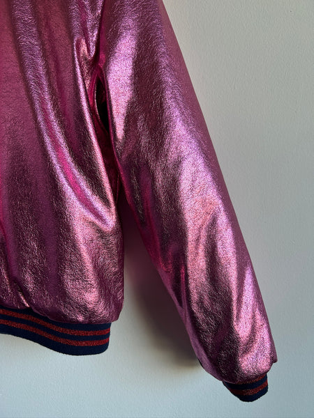 Marc Jacobs Reversible Fuzzy Yellow/Metallic Bomber Jacket • 8-11 years