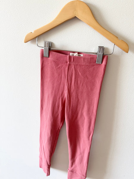 Les Gamins Pink Ribbed Leggings • 2-3 years