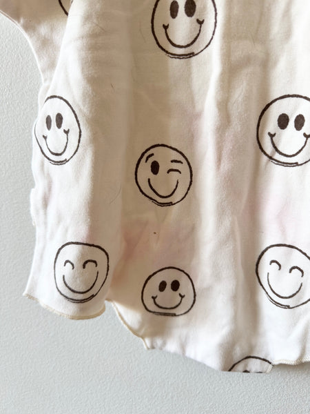 Smiley Face T-Shirt Romper • 2 years