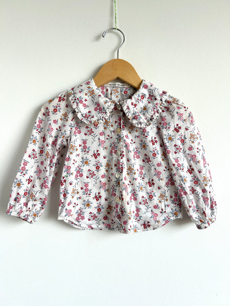 Petits Vilains Floral Collared Top with Buttons • 18 months - 3 years