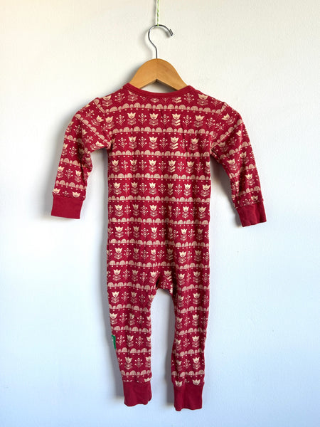 Parade Red Floral Romper • 12-24 months