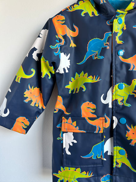 Hatley Dark Blue Dino Terry Lined Jacket • 3-4 years