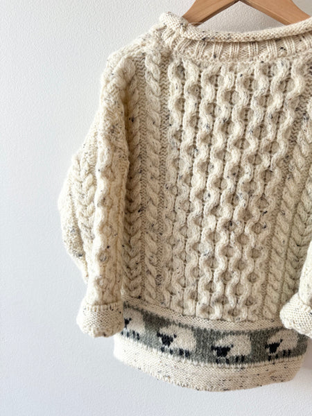 Aran Country Irish Wool Cable Knit Sweater • 4-6 years