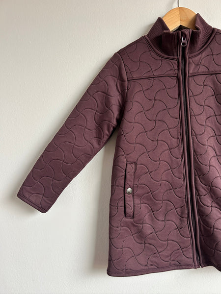 Wheat Quilted Purple Fleece Lined Jacket • 5-6 years