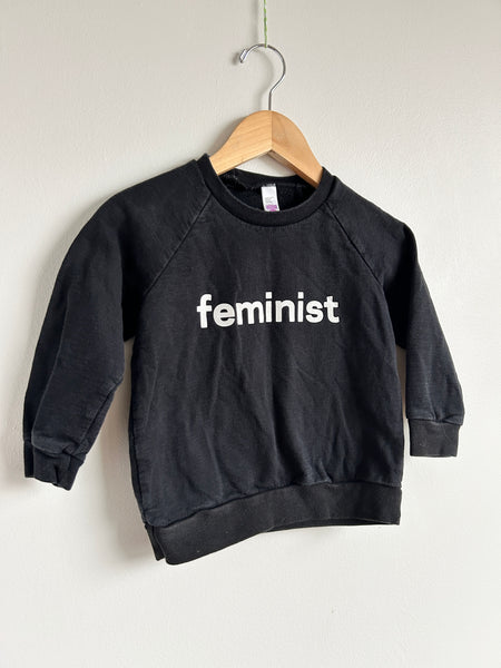 Small Shop Feminist Black Sweatshirt • 2-4 years