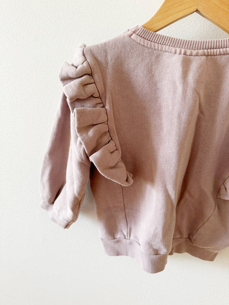 Zara Purple Ruffle Sweatshirt • 2-3 years