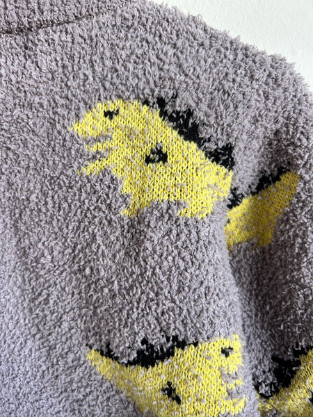 Lola and The Boys Fuzzy Grey Dino Sweater • 4-5 years