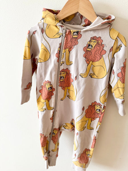 Mini Rodini Hooded Lion Romper • 6-12 months