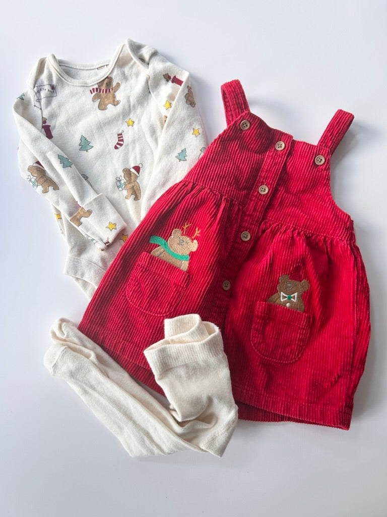 M&S 3pc Holiday Dress Set • 3-6 months *