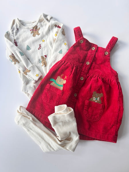 M&S 3pc Holiday Dress Set • 3-6 months *