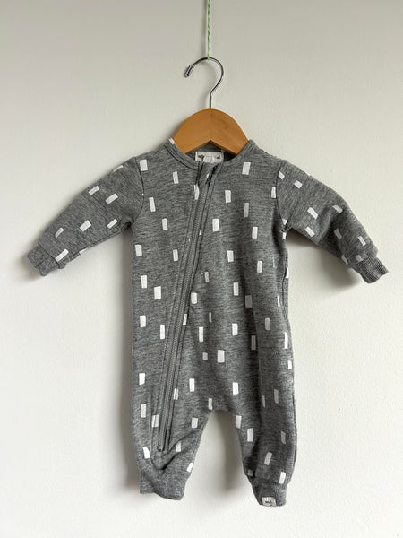 Miles the Label Grey Zip Romper • 0-3 months