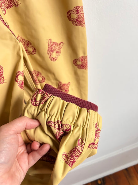 Coco Village Gold Big Cat Suspender Rainpants • 8 years