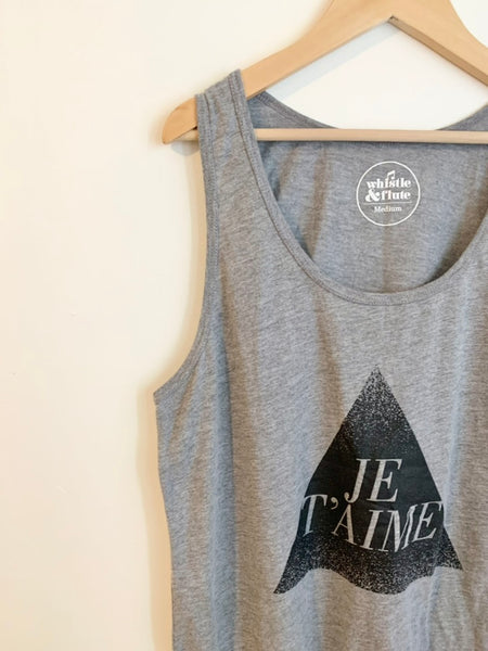 NEW Whistle and Flute Je T'aime Tank Top • Adult Medium