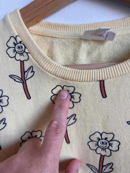 Seed Heritage Light Yellow Long Sleeve Flowers Sweatshirt Dress • 7-8 years