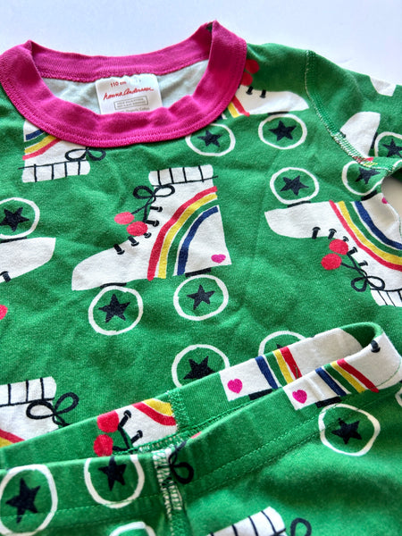 Hanna Andersson 2pc Rollerskate Shorty Pyjamas • 5-6 years