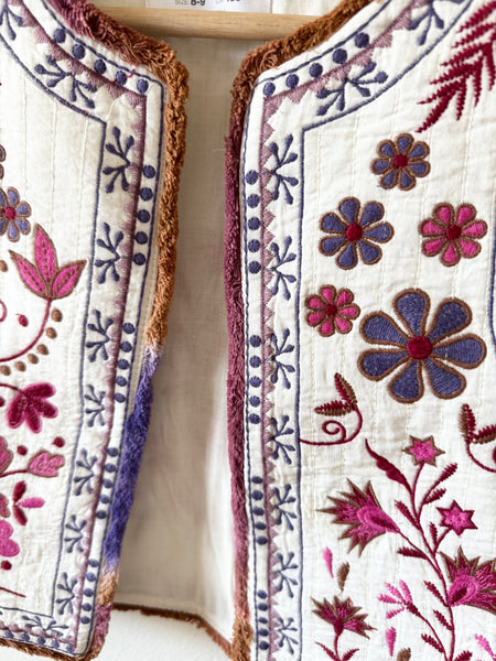 Zara Purple Embroidered Vest • 6-9 years