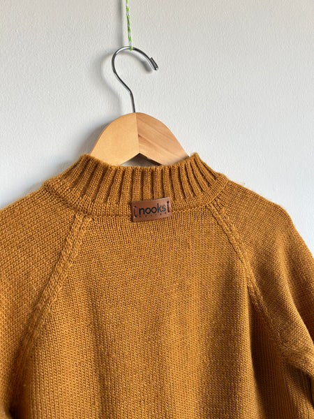 Nooks Merino Wool Yellow-y Brown Cardigan • 6-7 years (approx)
