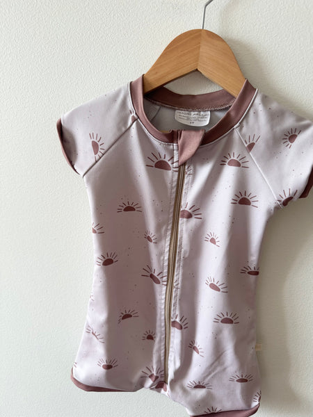 Jax and Lennon x Imagine Perry Brown and White Shorty Swimsuit • 1 year
