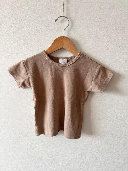 Jax and Lennon Brown Ribbed T-Shirt • 1-2 years