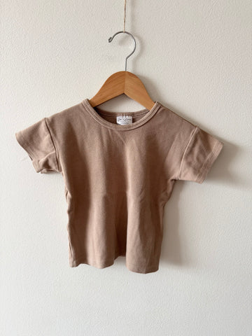 Jax and Lennon Brown Ribbed T-Shirt • 1-2 years